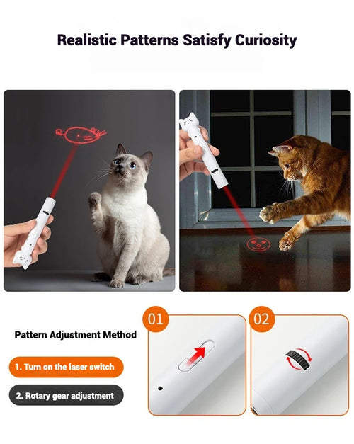 Cat Toy USB Rechargeable Interactive Pet Light Stick Multi Pattern Infrared Funny Cat Chaser Exercise Training Toy