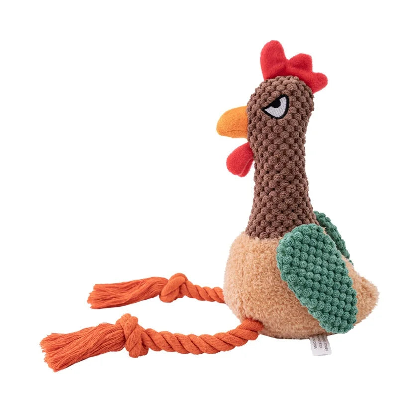 Small Plush Raw Chicken Rope Dog Toys Rooster Squeak Durable Toy Dogs Cook Chew Indestructible Dog Sound Toy Puppy Pet Supplies
