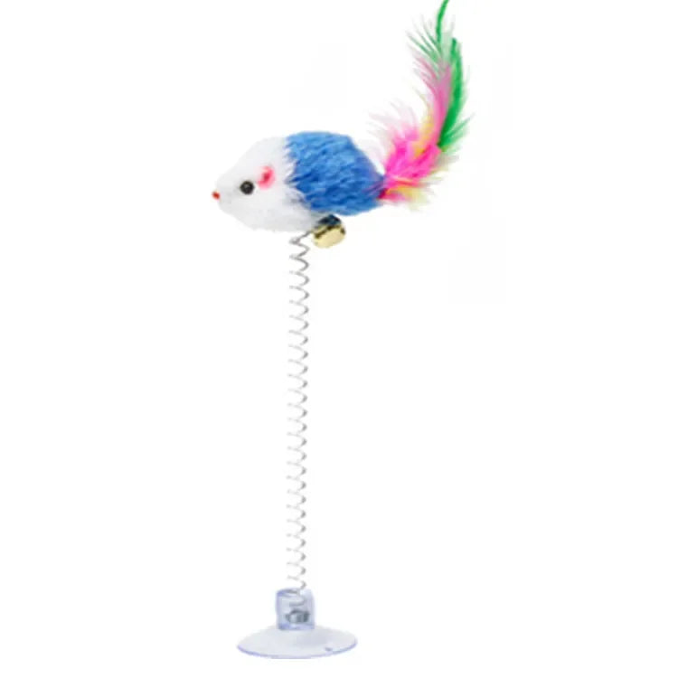 Cartoon Pet Cat Toy Stick Feather Rod Mouse Toy with Mini Bell Cat Catcher Teaser Interactive Cat Toy Kitten игрушки для кошек