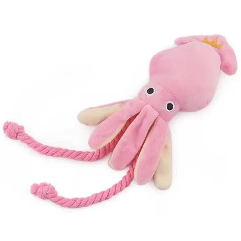 Cotton Rope Octopus Squeaky Pet Toy – Durable Chew & Teeth Cleaning