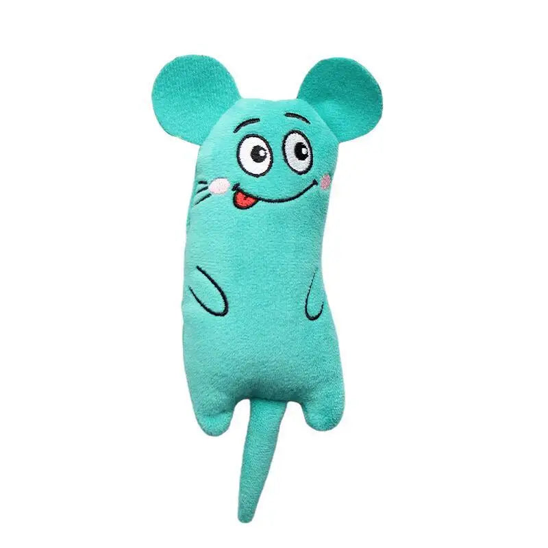 Catnip Plush Mouse Cat Toy – Embroidered Expressive Face, 6 Colors