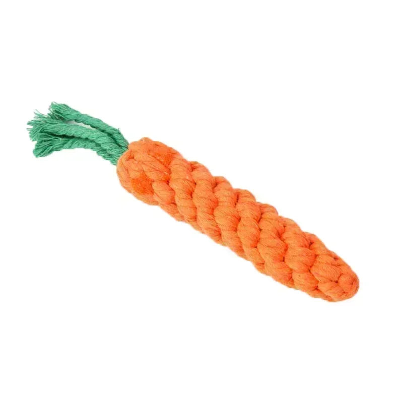 Carrot Cotton Rope Dog Toy – Durable Chew & Molar Teeth Cleaner