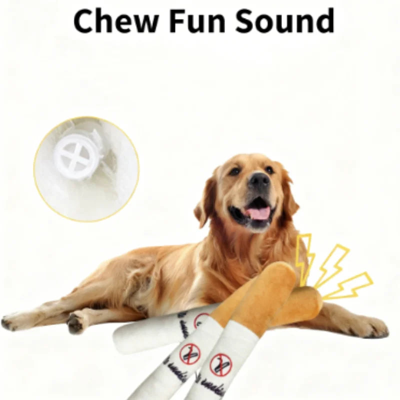 Funny Pet Toys Cigar Big Smoke Plush Squeak Dog Chew Toy Interactive Molar Chew Toy Bite Resistant Fake Cigarette Dog Chew Toy