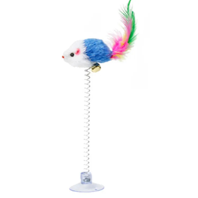 Cartoon Pet Cat Toy Stick Feather Rod Mouse Toy with Mini Bell Cat Catcher Teaser Interactive Cat Toy Kitten игрушки для кошек
