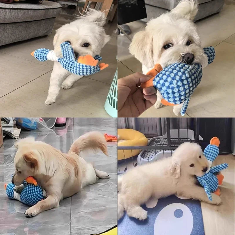 Plush Wild Goose Squeaky Dog Toy – Soft Chew & Teeth Cleaning