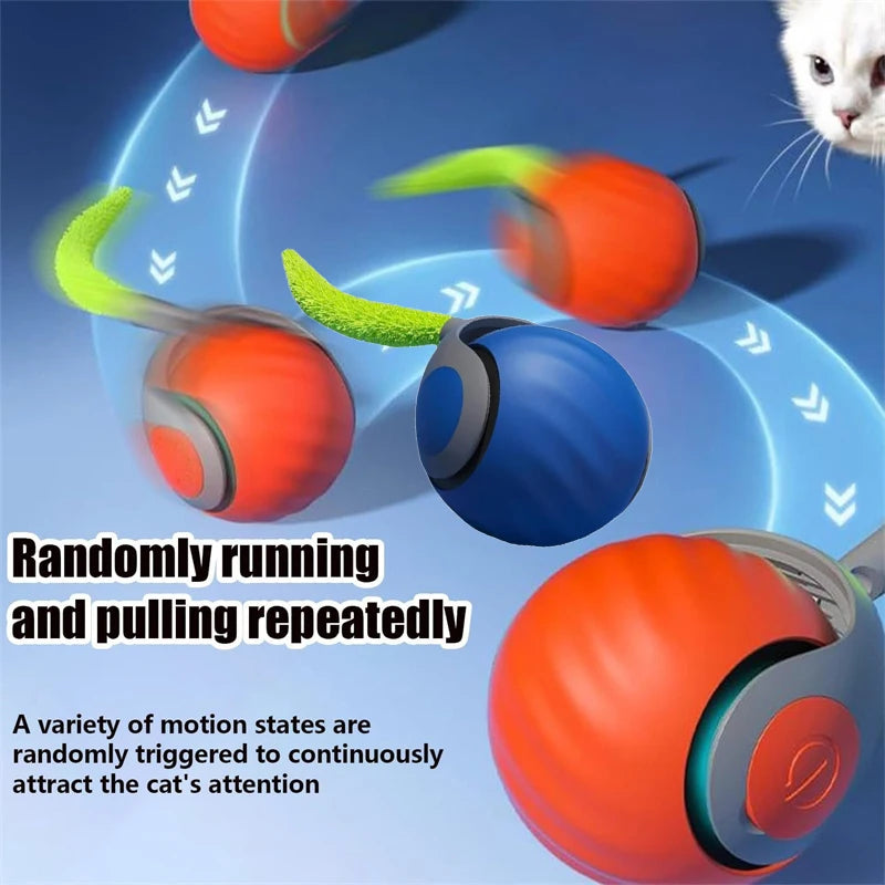 Smart Touch Cat Toy Ball – Catnip & Animal Sounds, 12 Colors