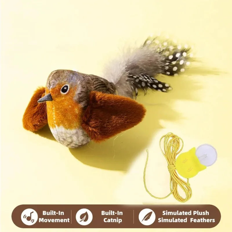 Bird Sound Elastic Rope Cat Toy – Interactive Scratch & Bite Relief