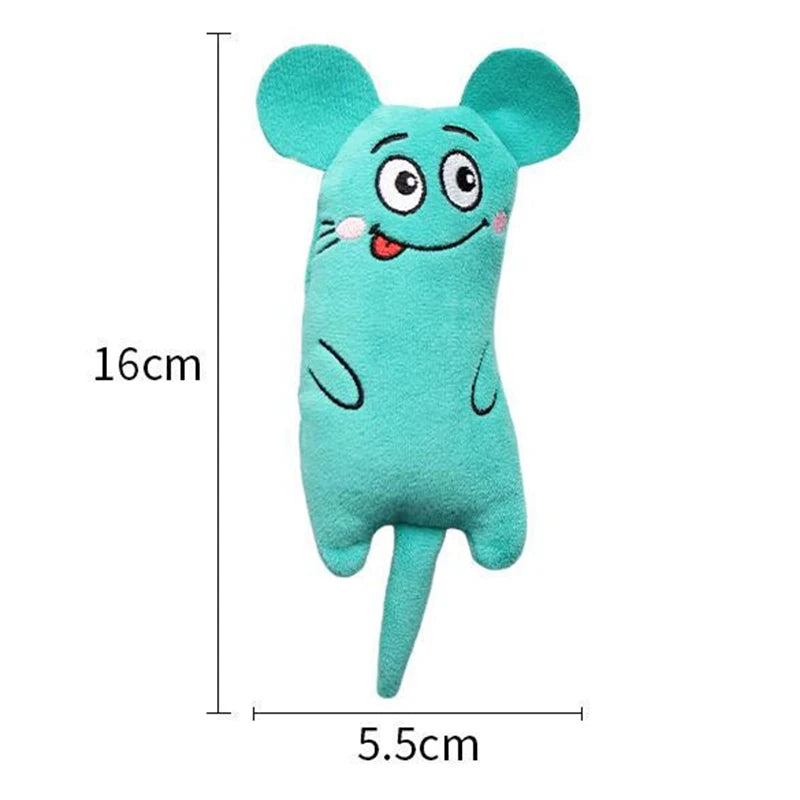 Catnip Plush Mouse Cat Toy – Embroidered Expressive Face, 6 Colors