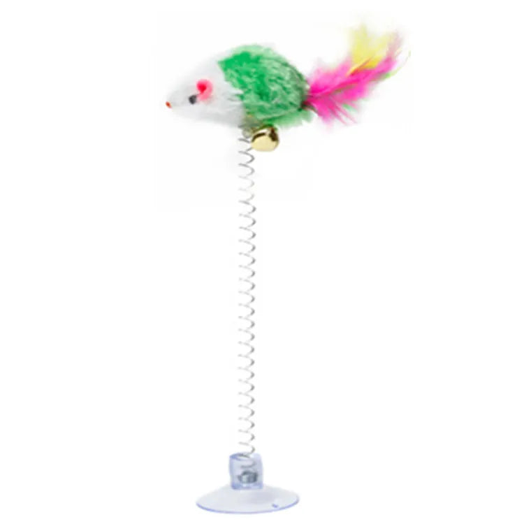 Cartoon Pet Cat Toy Stick Feather Rod Mouse Toy with Mini Bell Cat Catcher Teaser Interactive Cat Toy Kitten игрушки для кошек