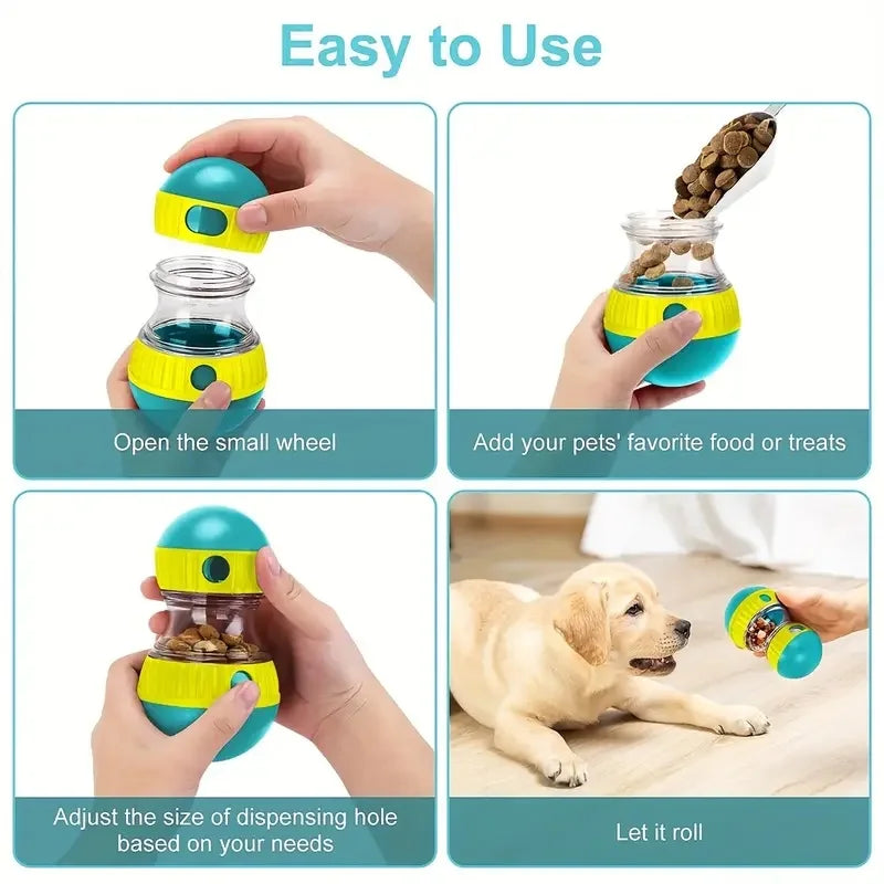 Interactive dog snack dispenser toy, suitable for all types of slow feeders, plastic pet toys, bringing fun and healthy eating