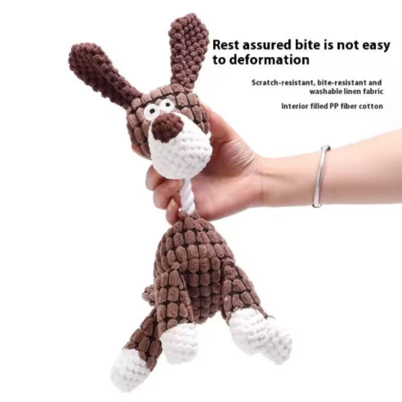 Cotton Rope Donkey Squeaky Pet Toy – Plush Bite & Training Toy for Dogs & Cats