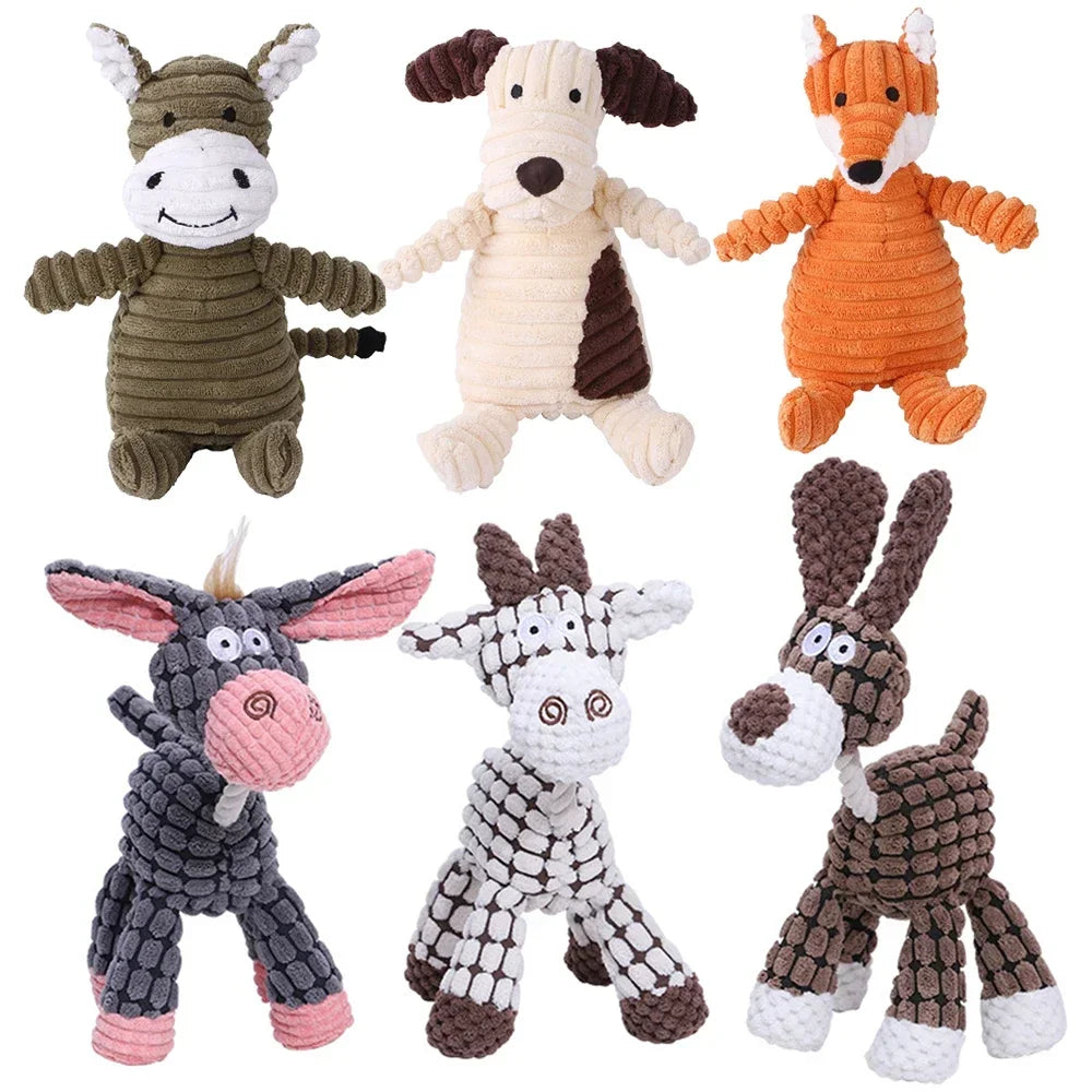 Plush Animal Squeaky Dog Toy – 17 Cute Styles, Bite Resistant