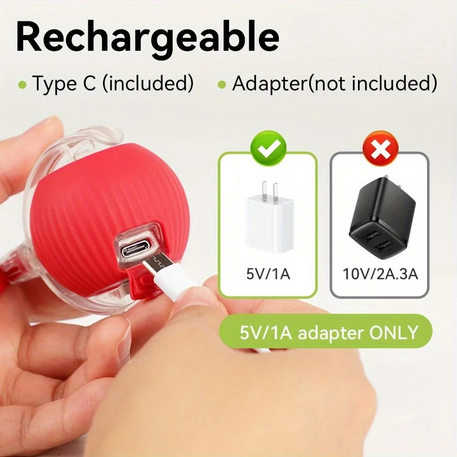 Dog Cat Interactive Ball Toy Automatic Rolling Ball Faux Tail Rechargeable Smart Pet Electric Toy Dog Cat Training Imitate Mouse