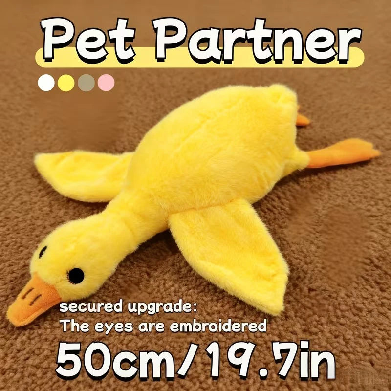 Giant Duck Plush Pet Toy – 50cm Anxiety-Relieving Companion for Cats & Dogs