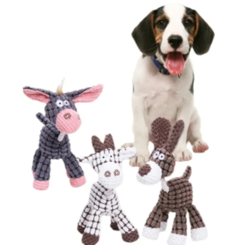 Cotton Rope Donkey Squeaky Pet Toy – Plush Bite & Training Toy for Dogs & Cats
