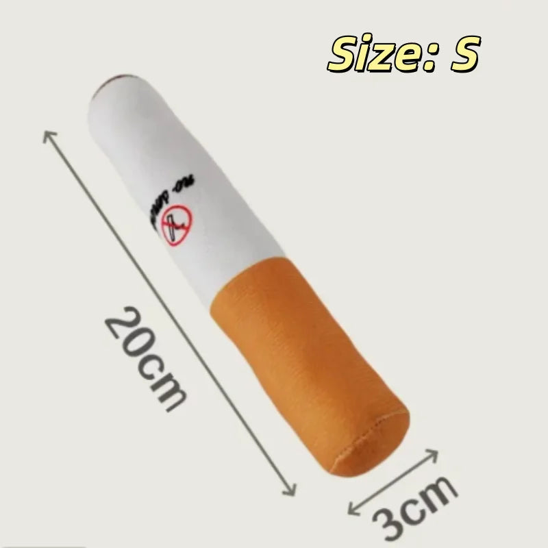 Funny Cigar Squeaky Dog Toy – Plush Chew & Molar Bite Toy
