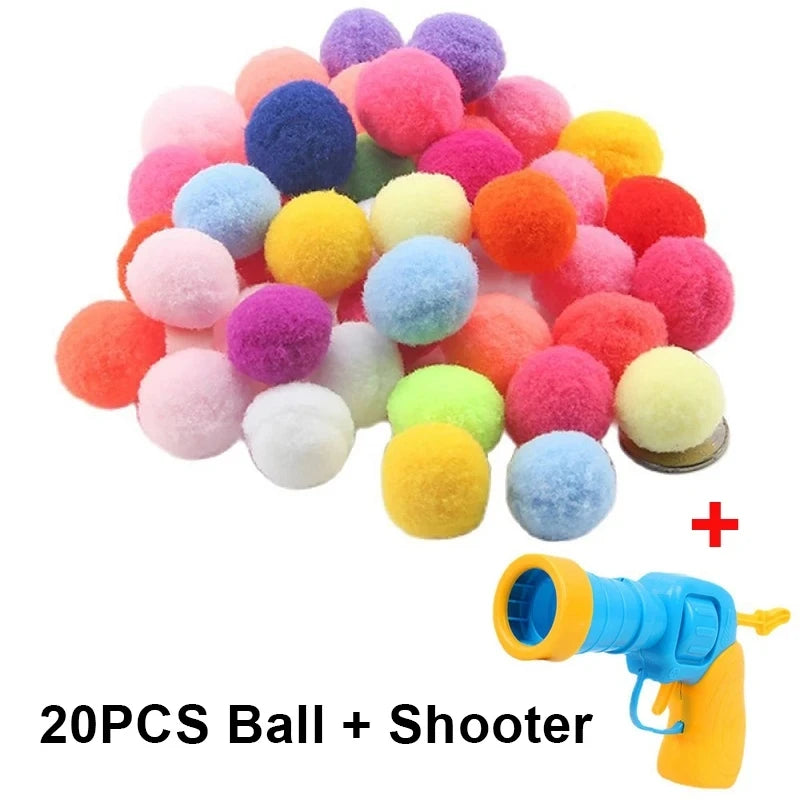 Cat Ball Launcher Toy – Interactive Shooting Gun with Plush Balls