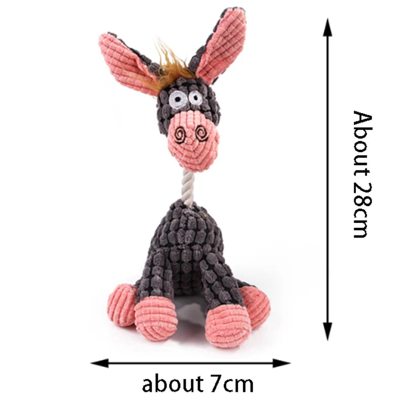 Cotton Rope Donkey Squeaky Pet Toy – Plush Bite & Training Toy for Dogs & Cats