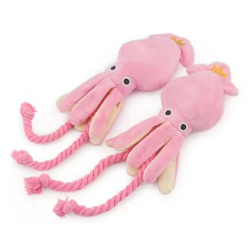 Cotton Rope Octopus Squeaky Pet Toy – Durable Chew & Teeth Cleaning