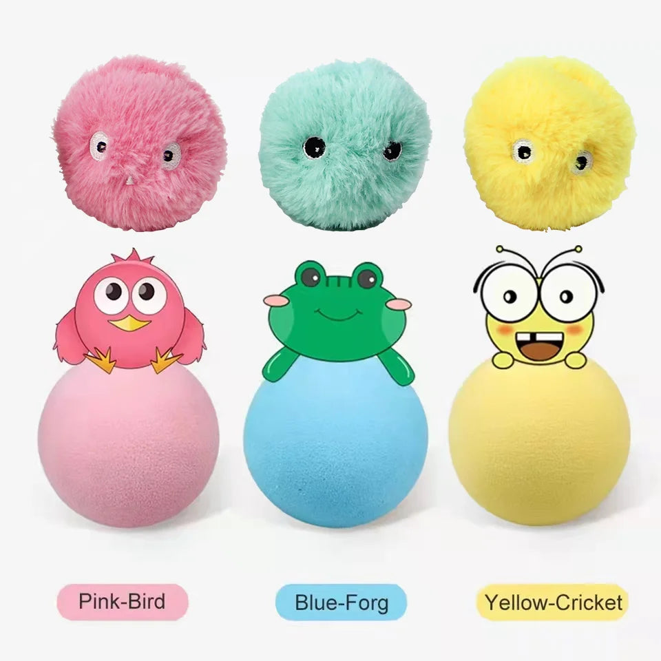 Smart Touch Cat Toy Ball – Catnip & Animal Sounds, 12 Colors