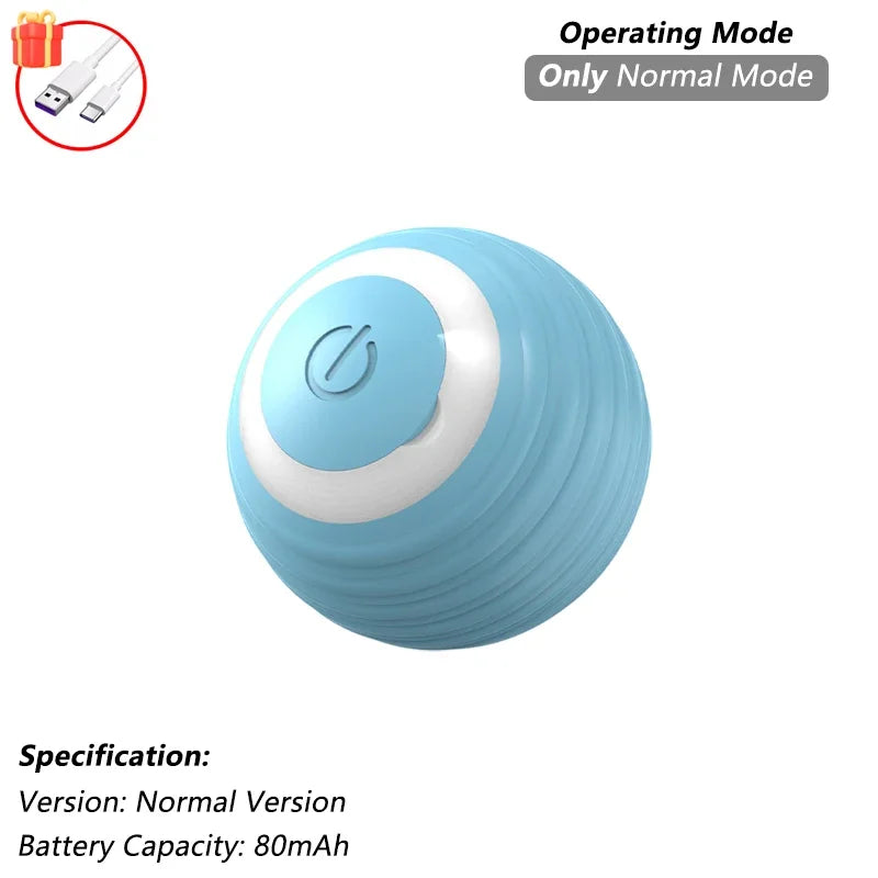 Dog Cat Interactive Ball Toy Automatic Rolling Ball Faux Tail Rechargeable Smart Pet Electric Toy Dog Cat Training Imitate Mouse