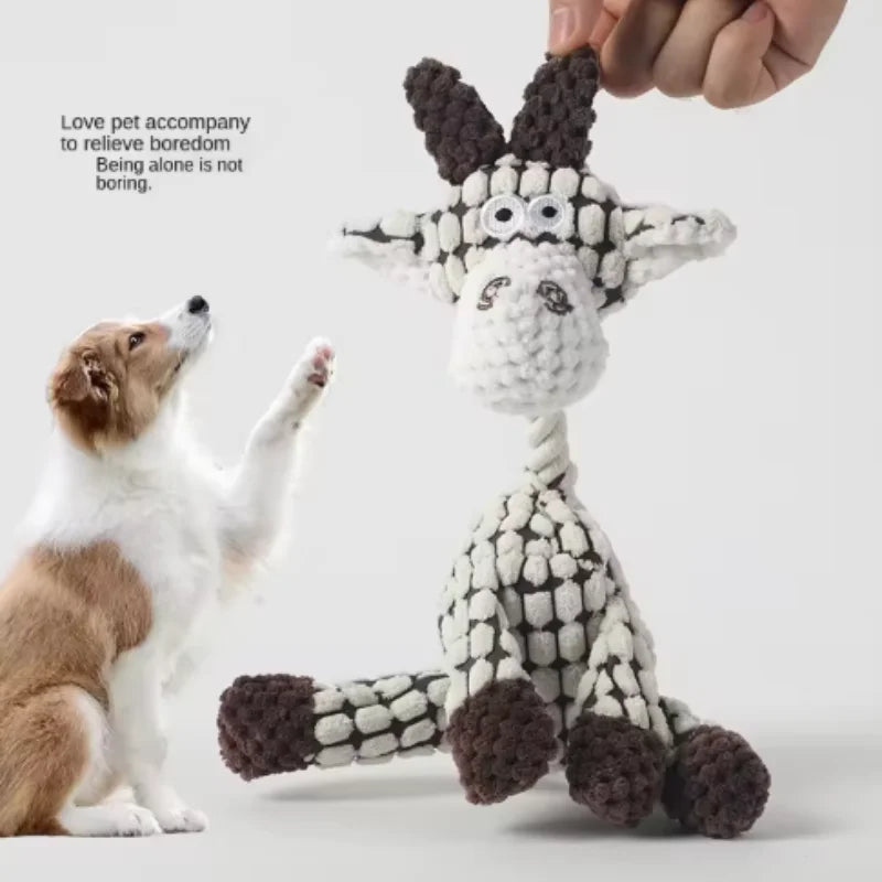 Cotton Rope Donkey Squeaky Pet Toy – Plush Bite & Training Toy for Dogs & Cats