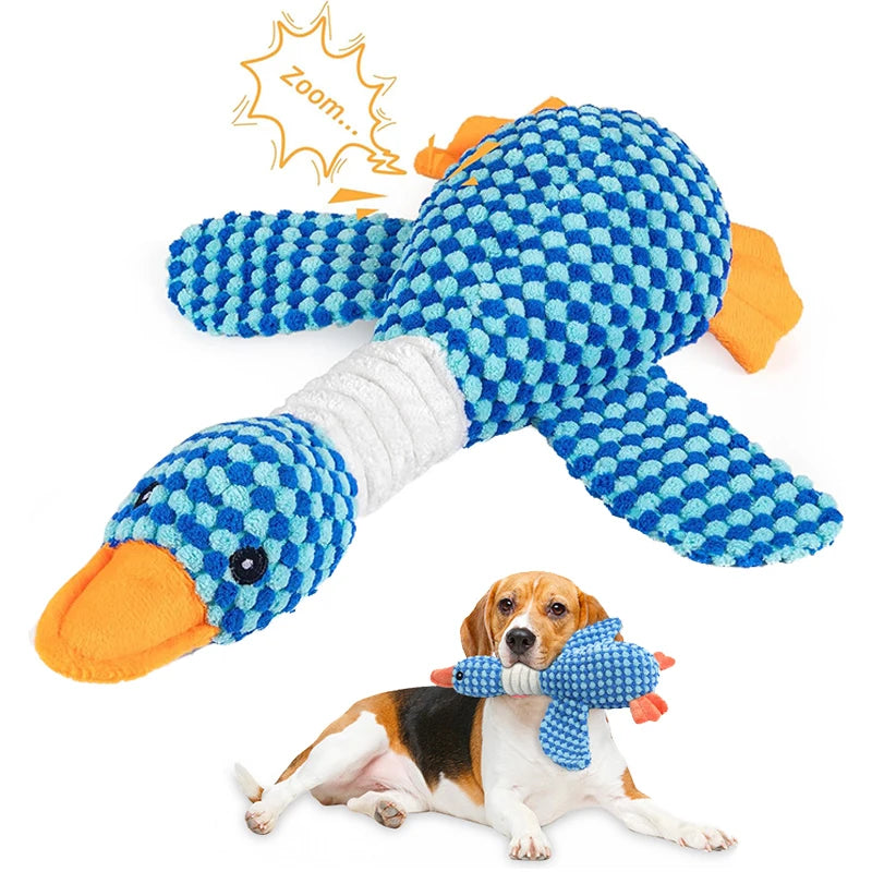 Plush Wild Goose Squeaky Dog Toy – Soft Chew & Teeth Cleaning
