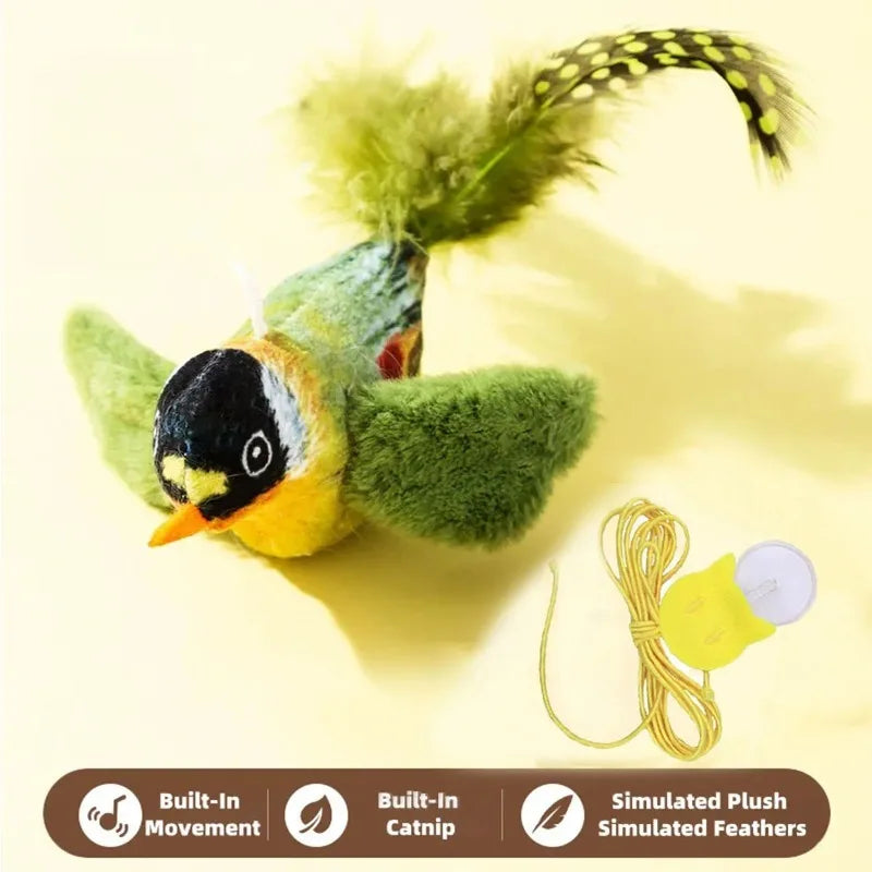 Bird Sound Elastic Rope Cat Toy – Interactive Scratch & Bite Relief