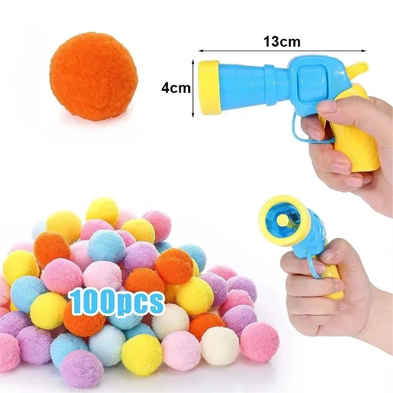 Cat Ball Launcher Toy – Interactive Shooting Gun with Plush Balls