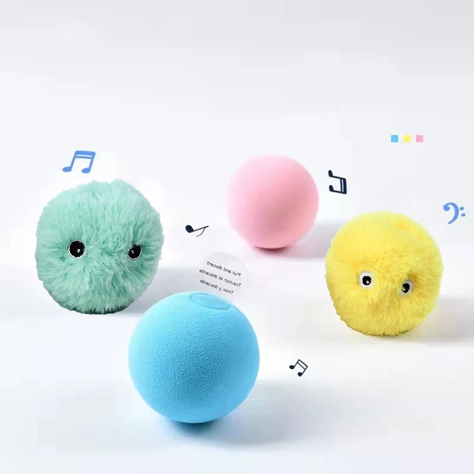 Smart Touch Cat Toy Ball – Catnip & Animal Sounds, 12 Colors
